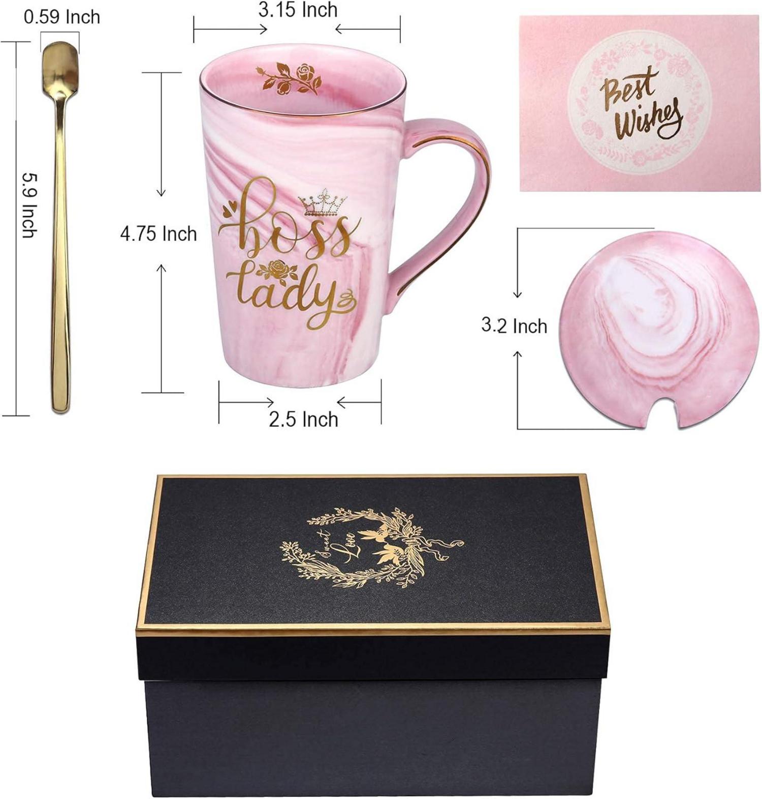 Marmor-Keramik Kaffeebecher Bosslady Geschenkbox