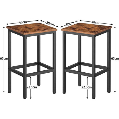 HOOBRO Barhocker Set 2er, Vintage Metallgestell 65
