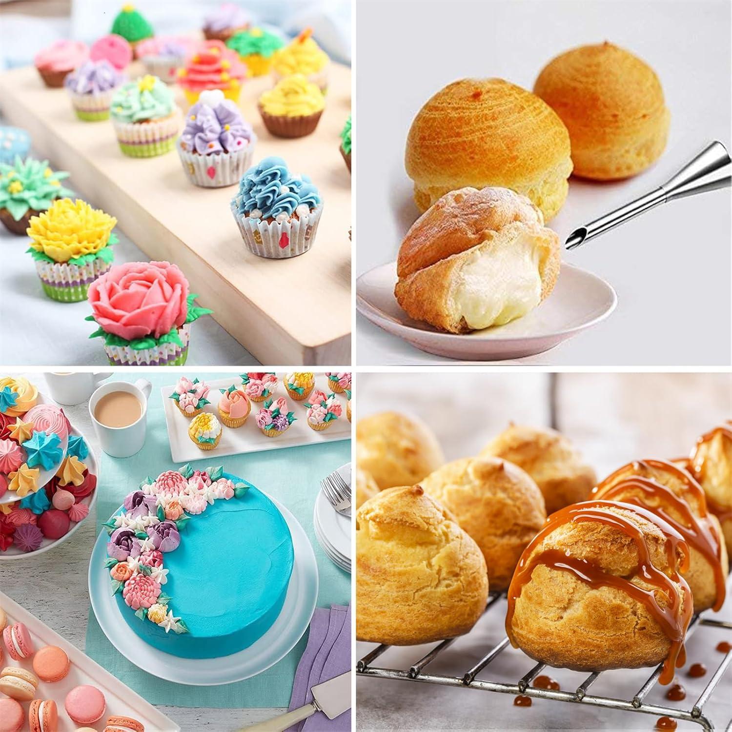 Spritzbeutel Tüllen Set 59-teilig Silikon Edelstahl Cupcakes Kuchen