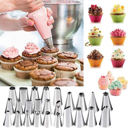 Spritzbeutel Set 37-teilig Edelstahl Silikon Tüllen Torten