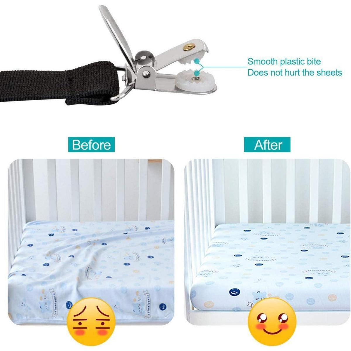 4x Bettlakenspanner Verstellbar – Für Bett, Sofa & Bügelbrett
