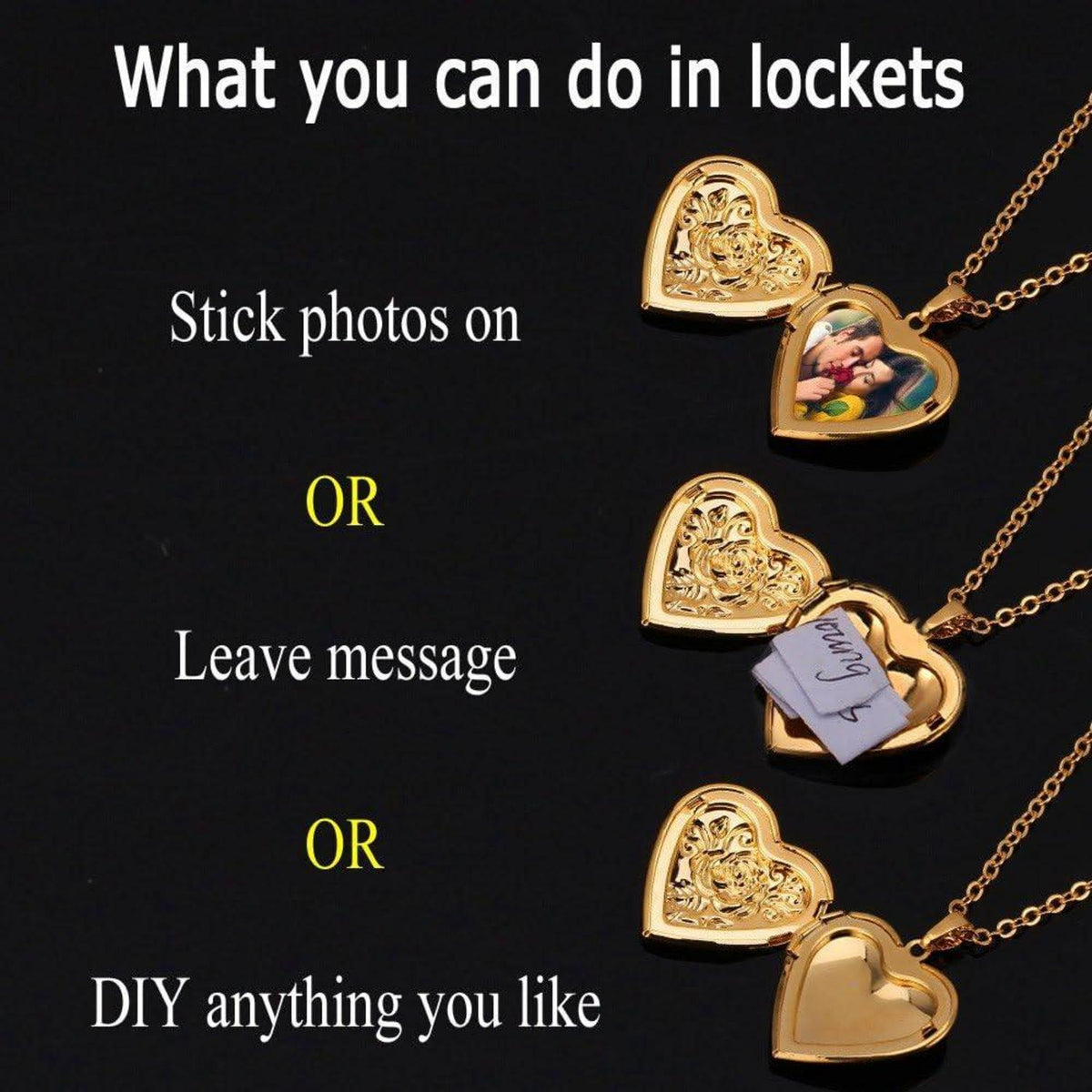 Damen Medaillon Herz Halskette Öffnen Foto personalisiertModeschmuck