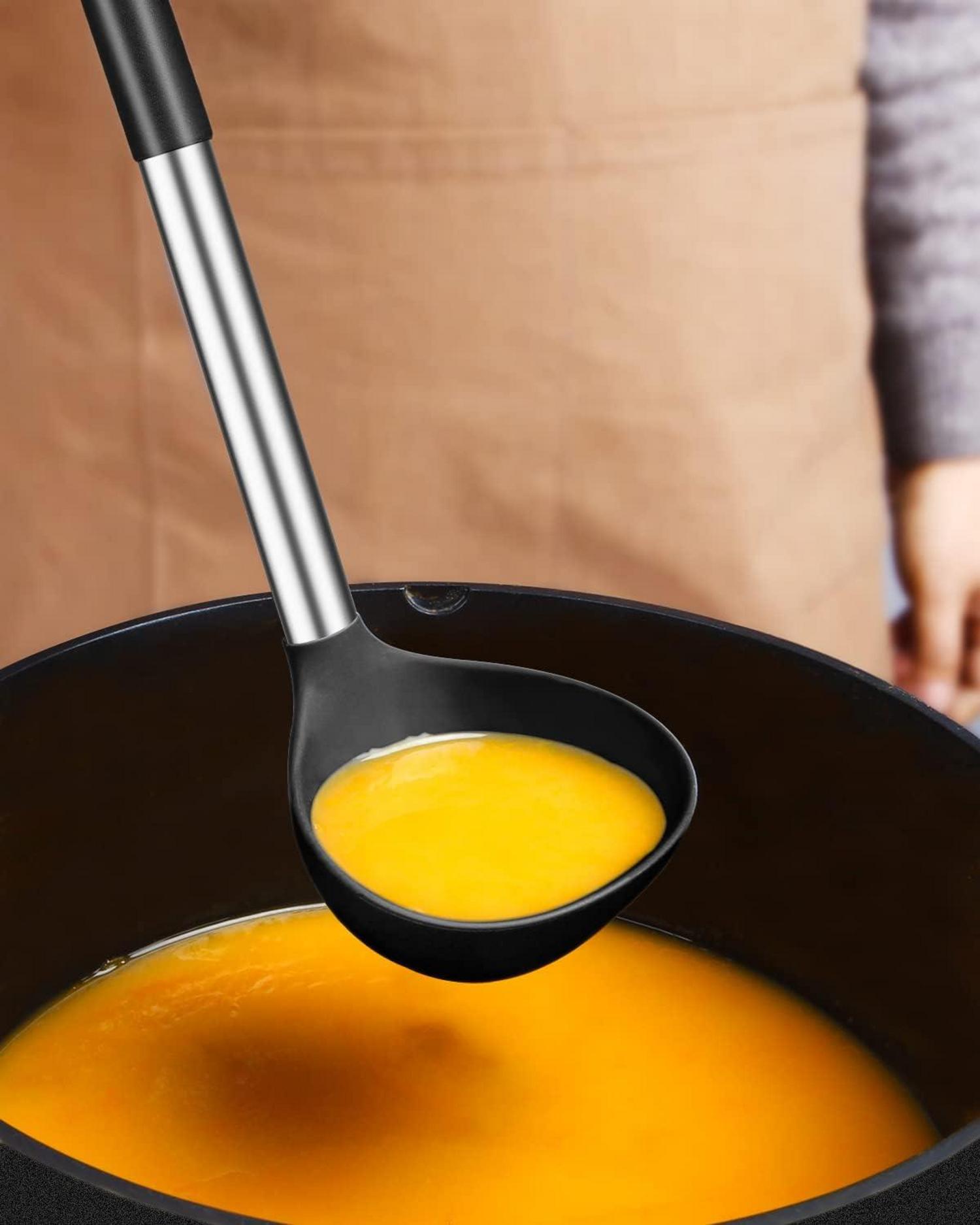 Schöpfkellen Set Silikon Großlöffel Suppe Antihaft Hitzebeständig