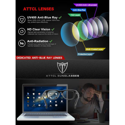 ATTCL Unisex Blaulichtfilter Brille UV-Block Gaming