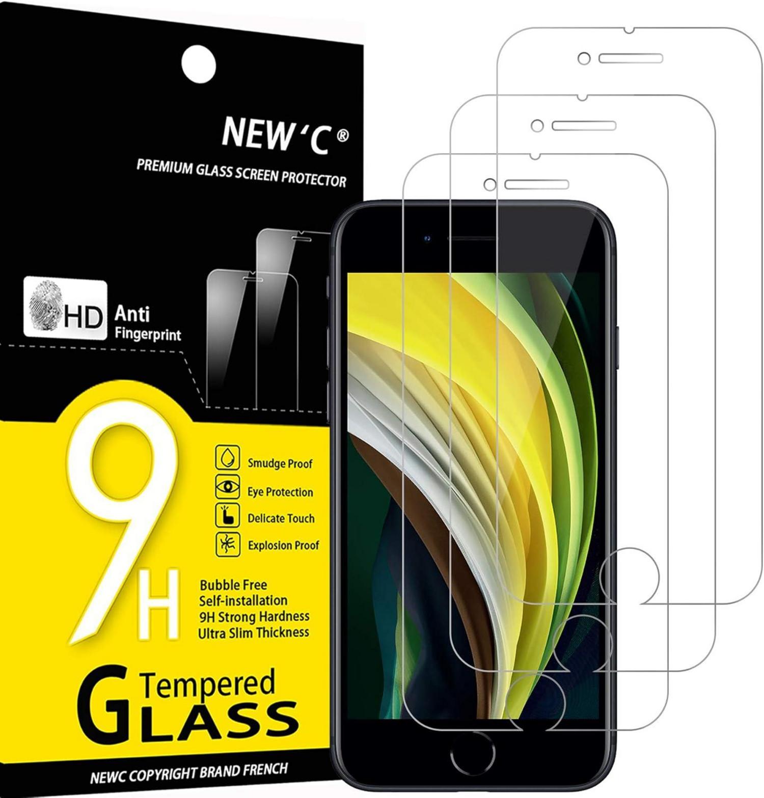 Panzer Schutzglas für iPhone SE 2022, SE 2020 3er Set