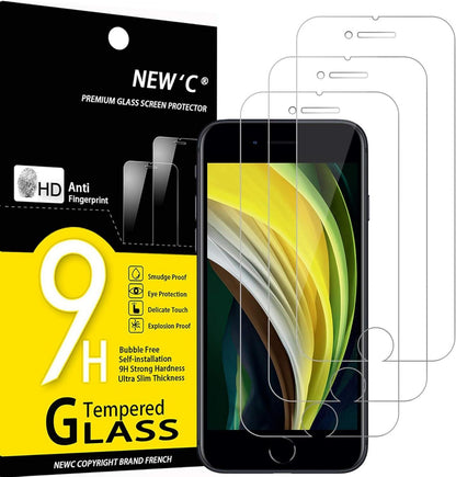 Panzer Schutzglas für iPhone SE 2022, SE 2020 3er Set