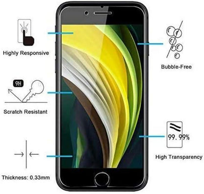 Panzer Schutz Glas iPhone SE 2022/2020, 3 Stück, 9H