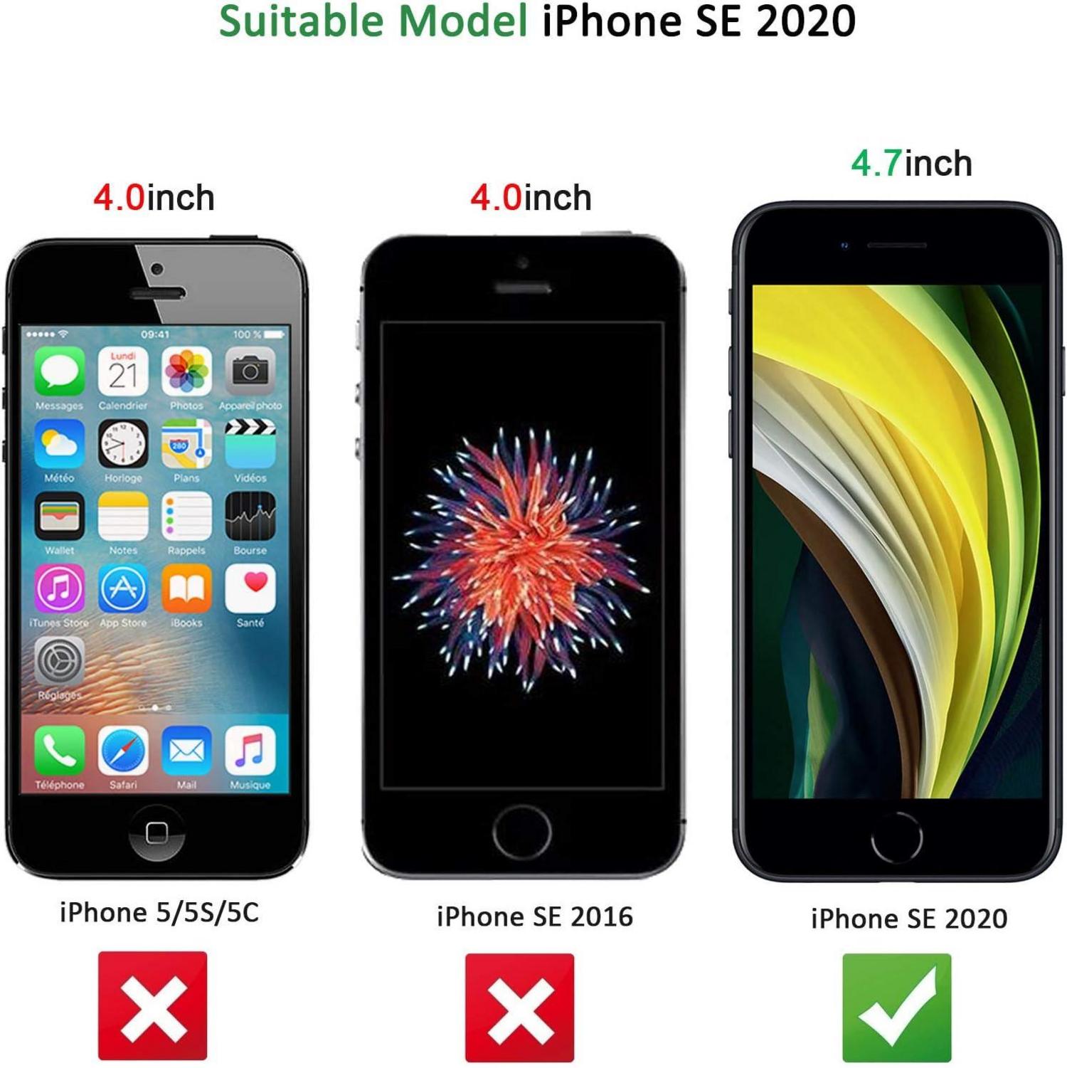 Panzer Schutzglas für iPhone SE 2022, SE 2020 - 3 Stück, 9H Härte, HD Displayschutz, 0.33mm Ultra-klar