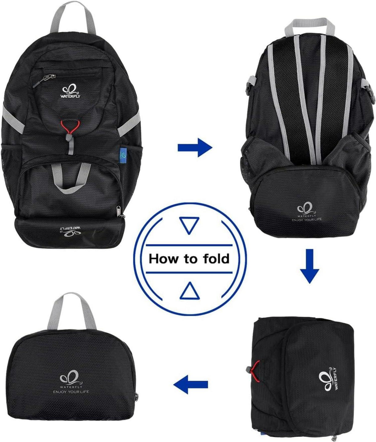 Ultraleichter Faltbarer Rucksack: 20L Outdoor Trekking Sportlicher