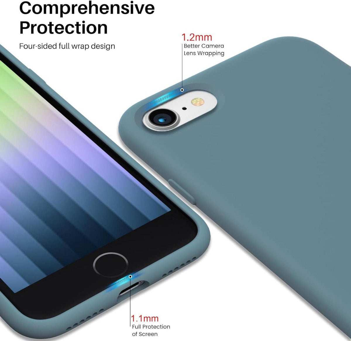 ORNARTO iPhone SE 3 2022 5G Silikon Case Ultra Dünn Schutzhülle 4,7 Zoll Kaktus