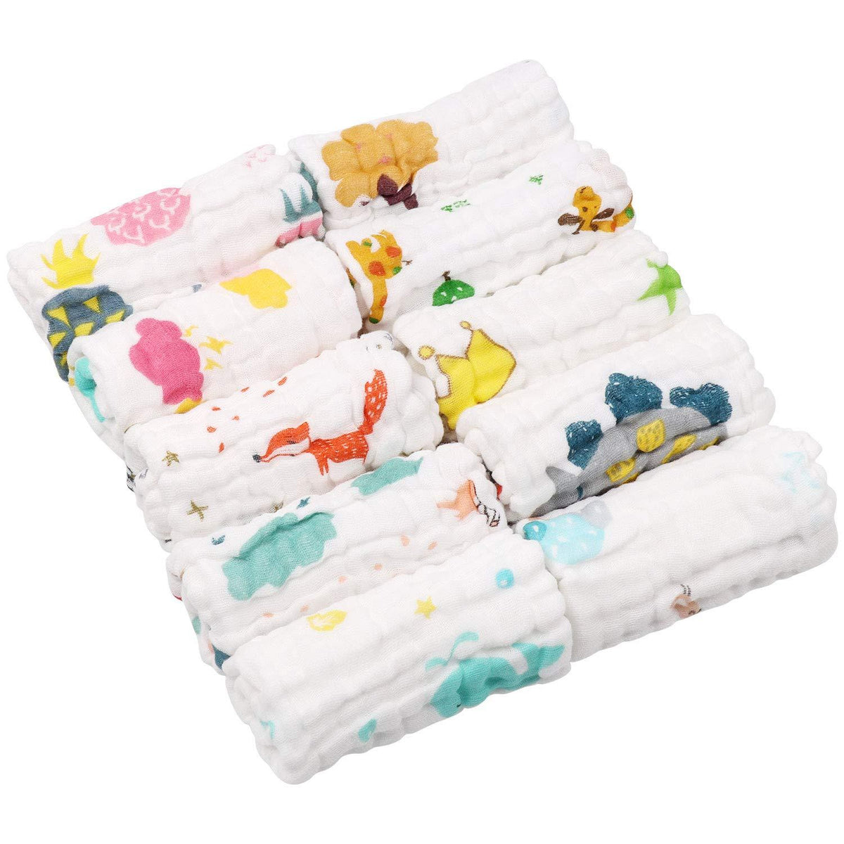 10 Stück Baby Musselin Waschlappen Bio-Baumwolle Weiche Handtücher