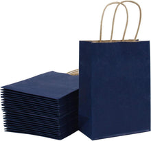 Kraftpapier Geschenktüten 25 Stück/Set 15x8x21cm Marineblau