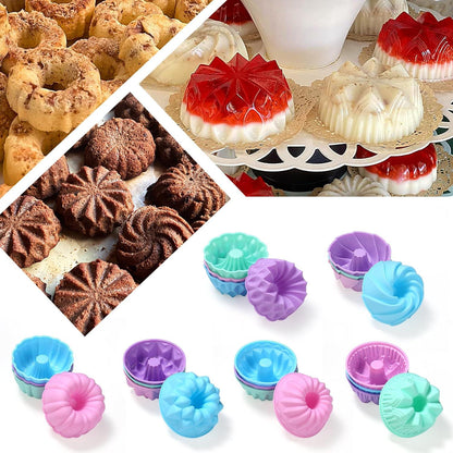 Silicone Donut Mold Baking Cups Pan Muffin Jello Bagel 24Pack Safe