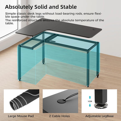 Eckschreibtisch Gaming Tisch L Form 155x110cm für Studio & Büro
