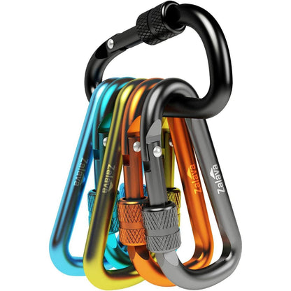 Mini Karabinerhaken Schlüsselanhänger 6er Set Aluminium 6cm