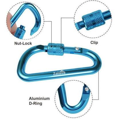 Mini Karabinerhaken Schlüsselanhänger 6er Set Aluminium 6cm