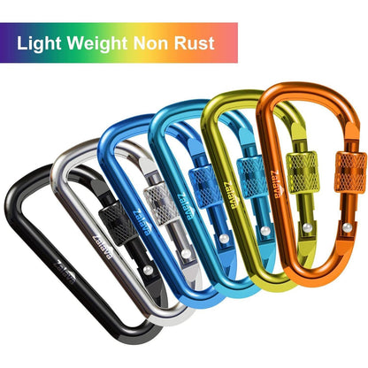 Mini Karabinerhaken Schlüsselanhänger 6er Set Aluminium 6cm