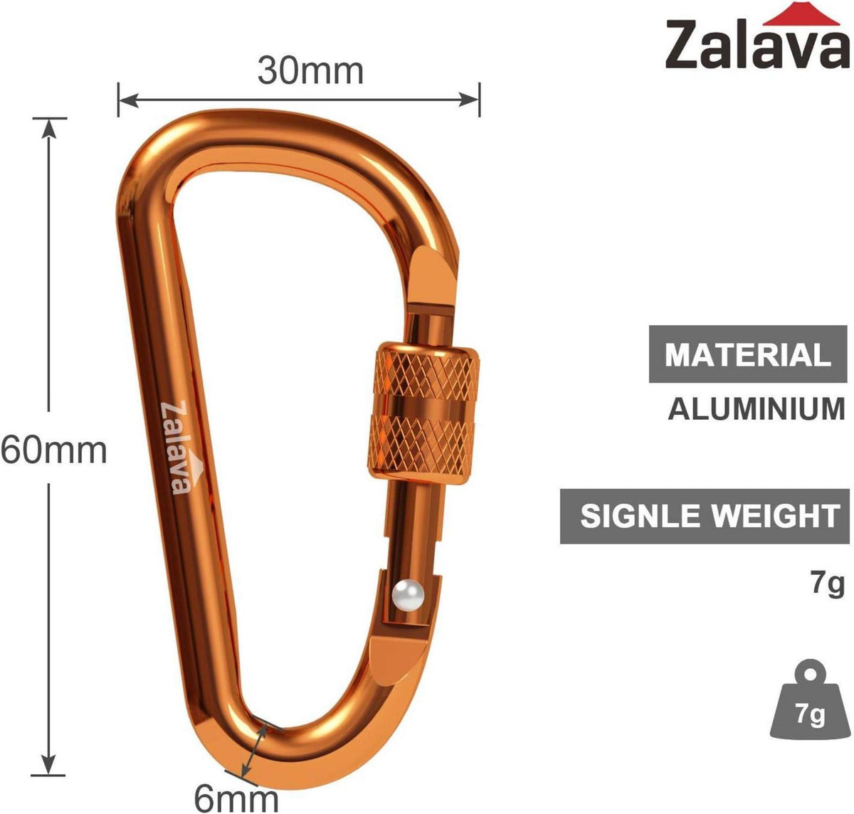 6 Stück Mini Karabinerhaken Aluminium für Camping Angeln Wandern Travel