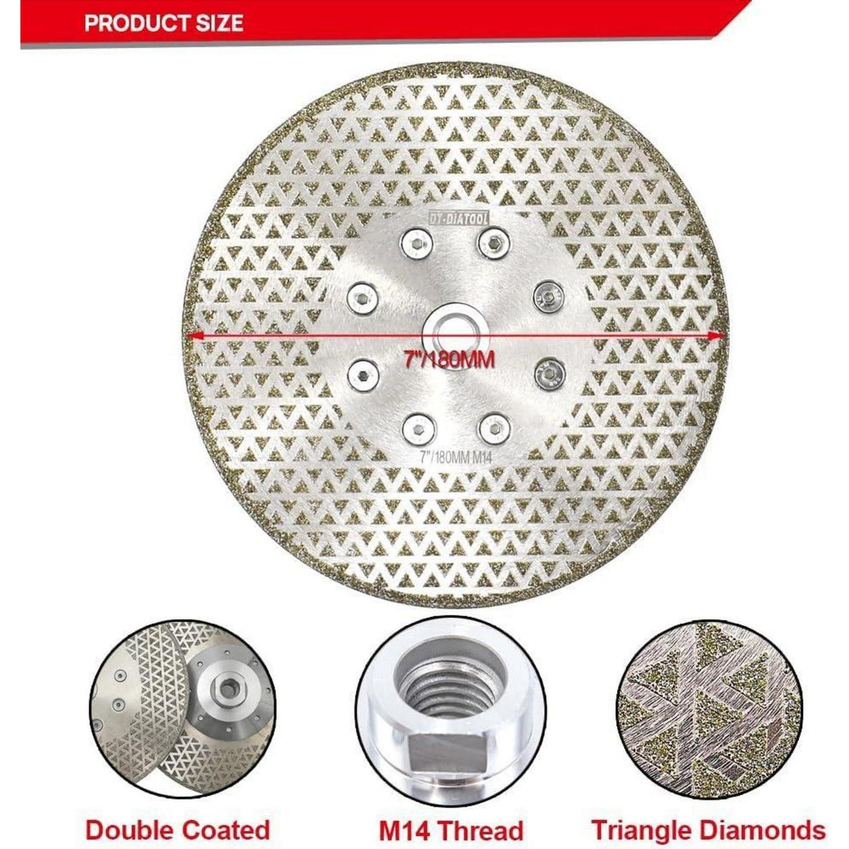 Diamantscheibe 2er Set 180mm M14 beidseitig für Fliesen & Stein