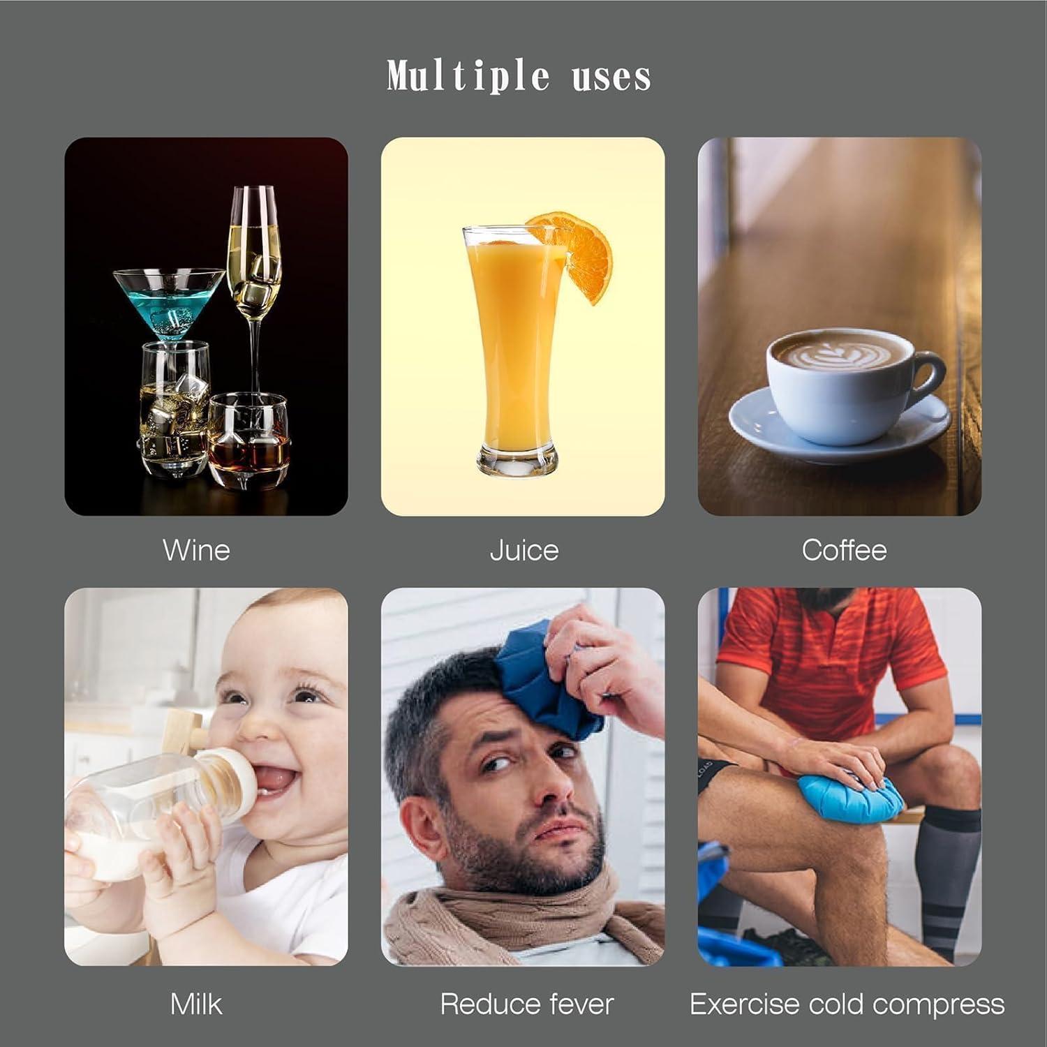 16 Stück Edelstahl Eiswürfel Whisky Steine Set Whiskysteine Wein Kühlsteine
