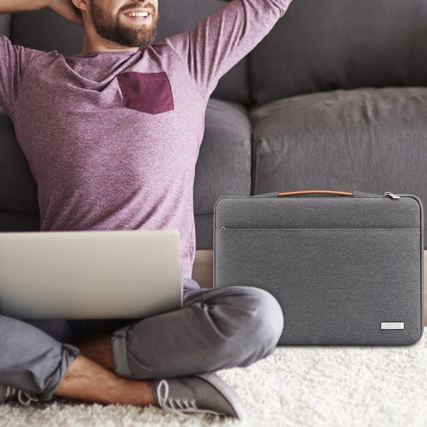 Laptoptasche 15.6 Zoll Hülle Stoßfest Spritzwasserfest Dunkelgrau