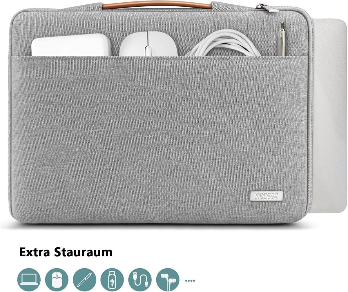 TECOOL 15.6 Zoll Graue Stoßfeste Laptoptasche für Laptop