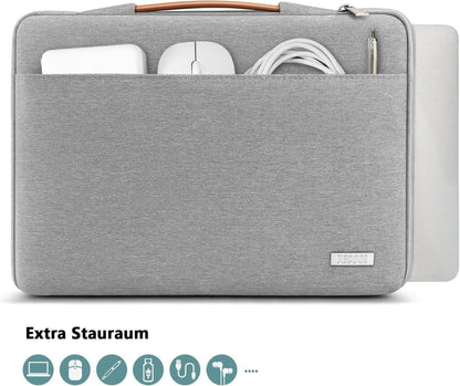 TECOOL 15.6 Zoll Graue Stoßfeste Laptoptasche für Laptop
