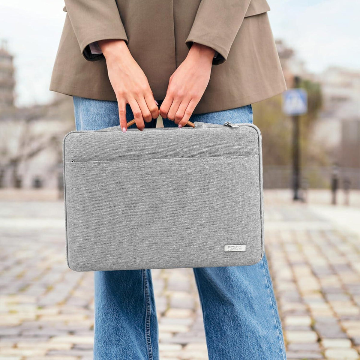 Laptoptasche 15,6 Zoll Grau Stoßfest Spritzwasserfest Notebook Hülle