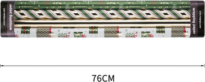 Weihnachtsgeschenkpapierrolle Glitzer Metallic Grün 4 Rollen 76cm x 305cm