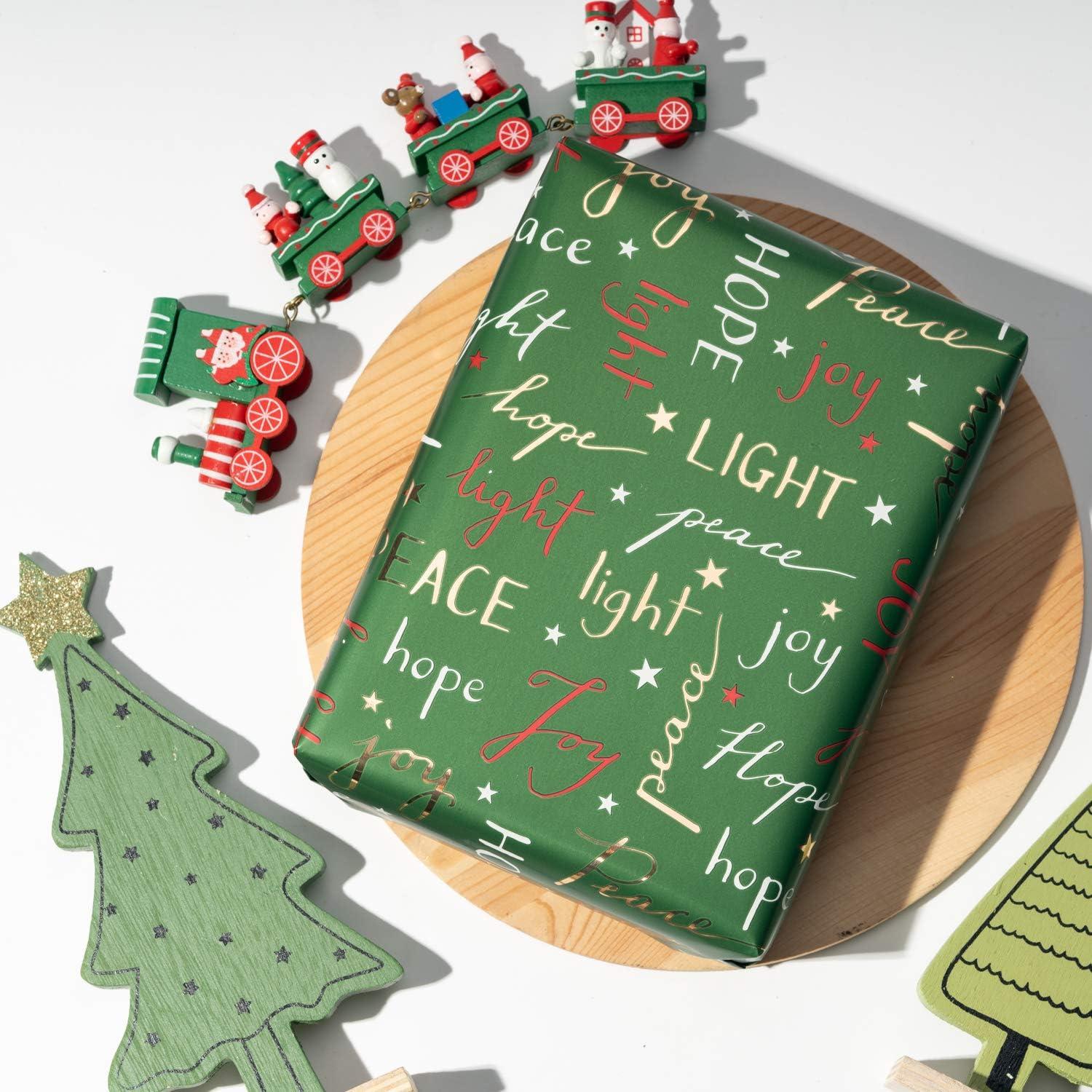 Geschenkpapierrolle Grünes Papier Glitter Metallic Foil - 4 Rollen