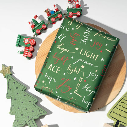 Geschenkpapierrolle Grünes Papier Glitter Metallic Foil - 4 Rollen