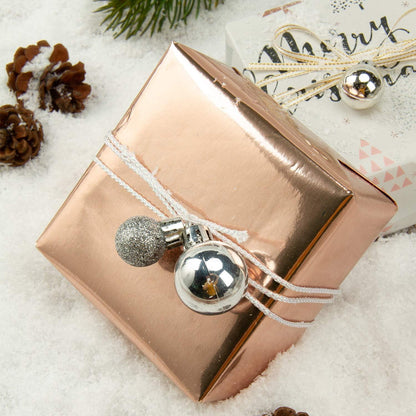 Geschenkpapierrolle Rosa Graues Hirschpapier Glitzer Metallfolie 4