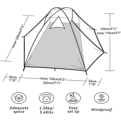 Forceatt Zelt 2/3/4 Personen Camping Wasserdicht Ultraleicht