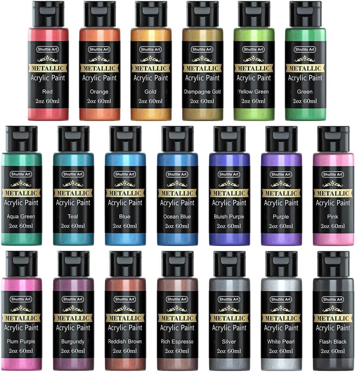 20er Set Metallic Acrylfarben für Kunst & Handwerk