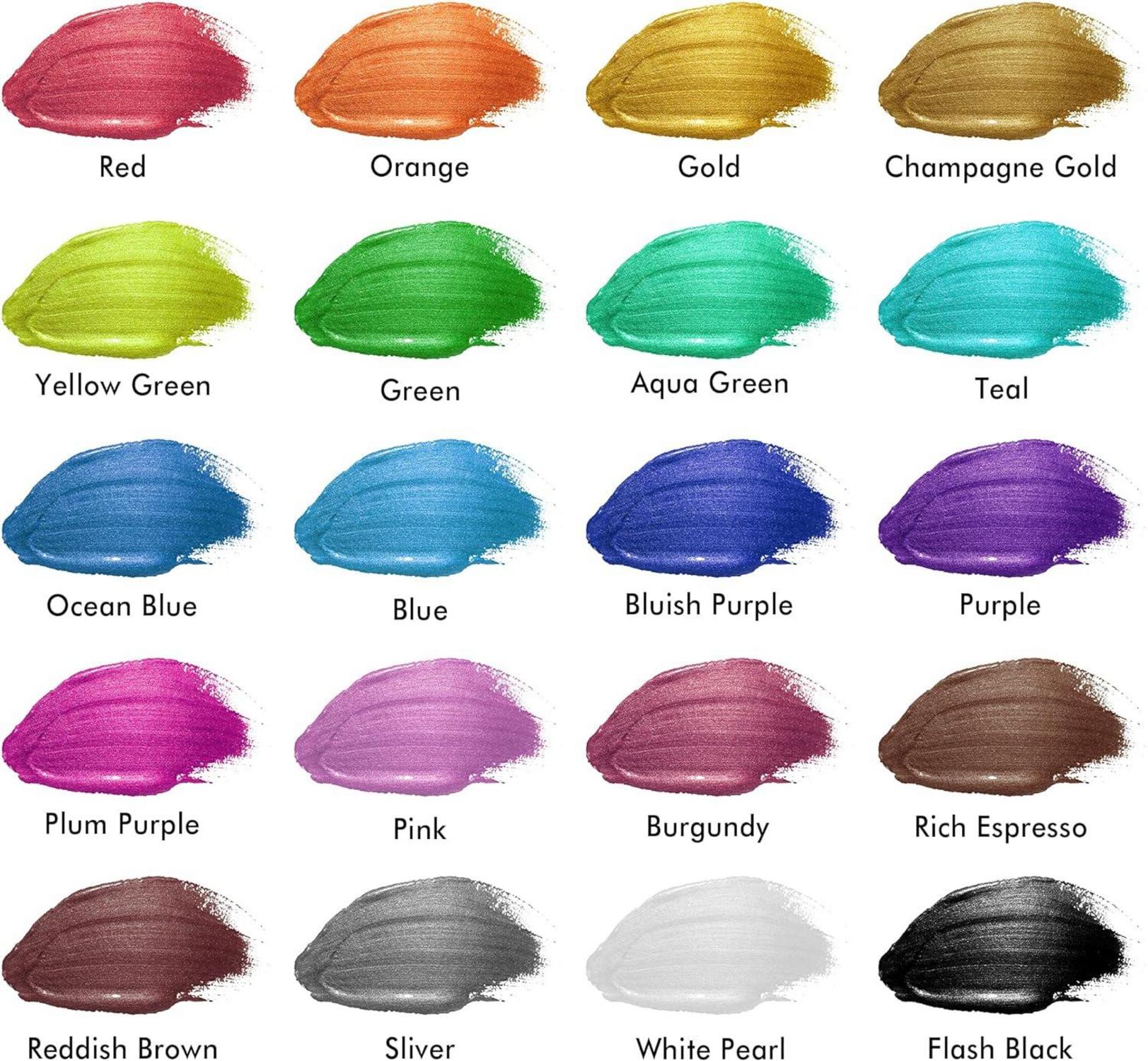 Shuttle Art Metallic Acrylfarben Set 20 Farben 60 ml mit