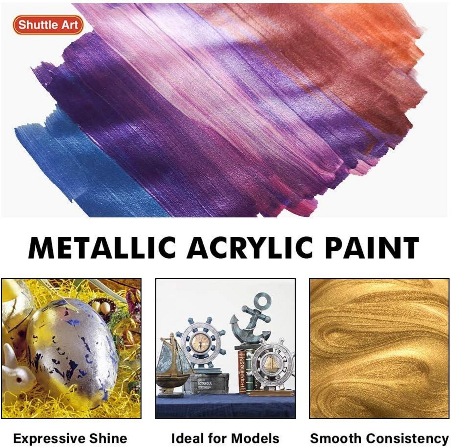 20er Set Metallic Acrylfarben für Kunst & Handwerk