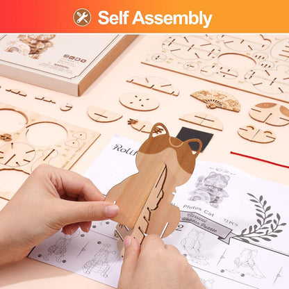 DIY 3D Holzpuzzle Katze Geschenke Dekoration Teenager Erwachsene