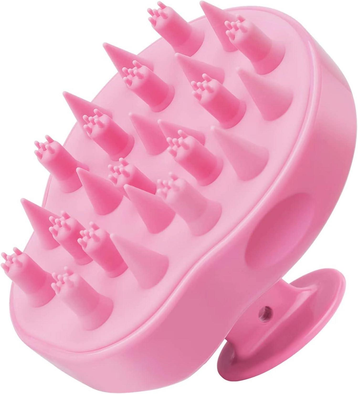 Kopfhaut Massage Bürste Silikonborsten Haarwachstum Peeling Rosa