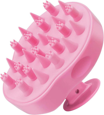 Kopfhaut Massage Bürste Silikonborsten Haarwachstum Peeling Rosa