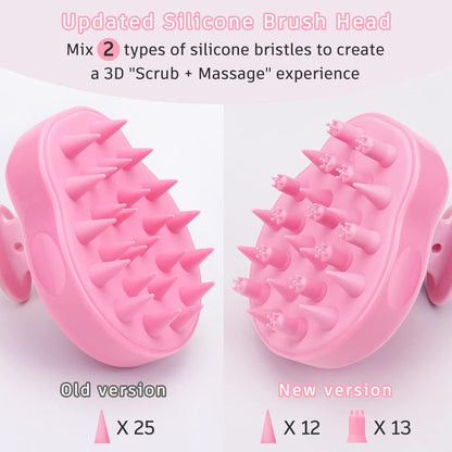 Kopfhautmassage Bürste Silikonborsten Haarwachstum Rosa
