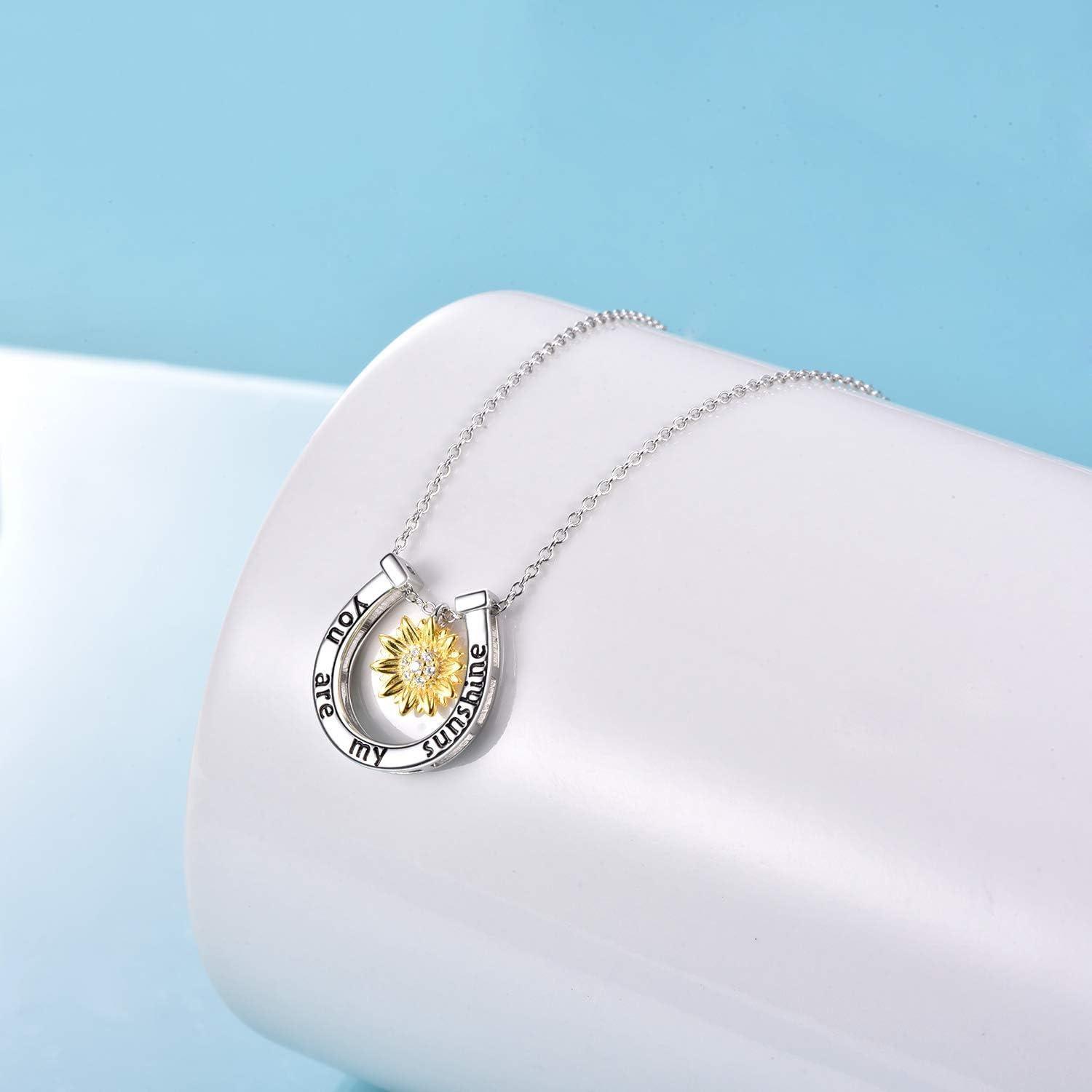 Sonnenblume Halskette Sterling Silber Anhänger 925 Geschenk