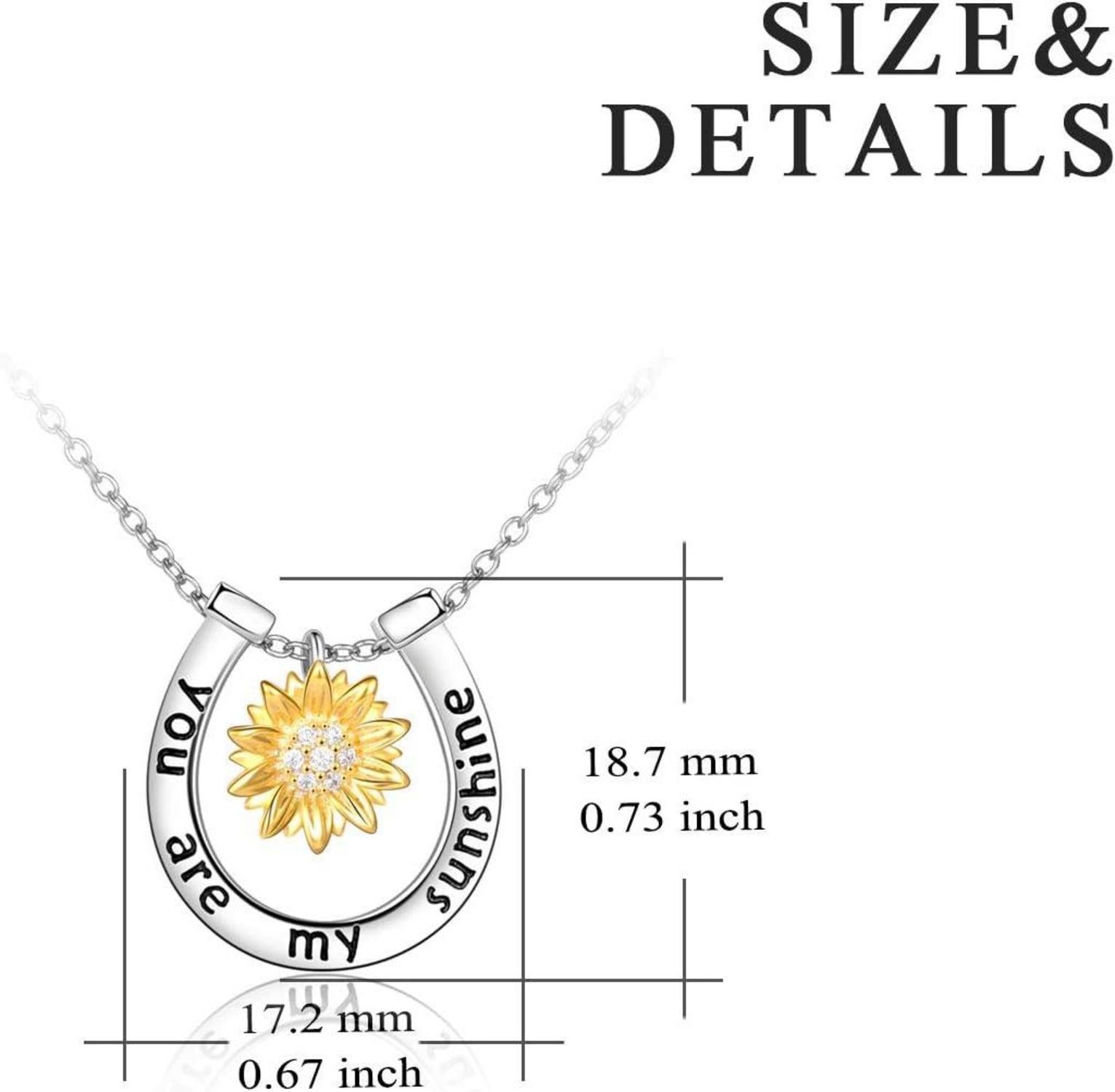 Sonnenblume Gänseblümchen Halskette 925 Silber Anhänger 45,7cm Schmuck Frauen