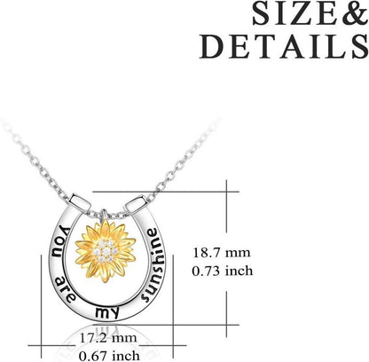 Sonnenblume Gänseblümchen Halskette 925 Silber Anhänger 45,7cm Schmuck Frauen