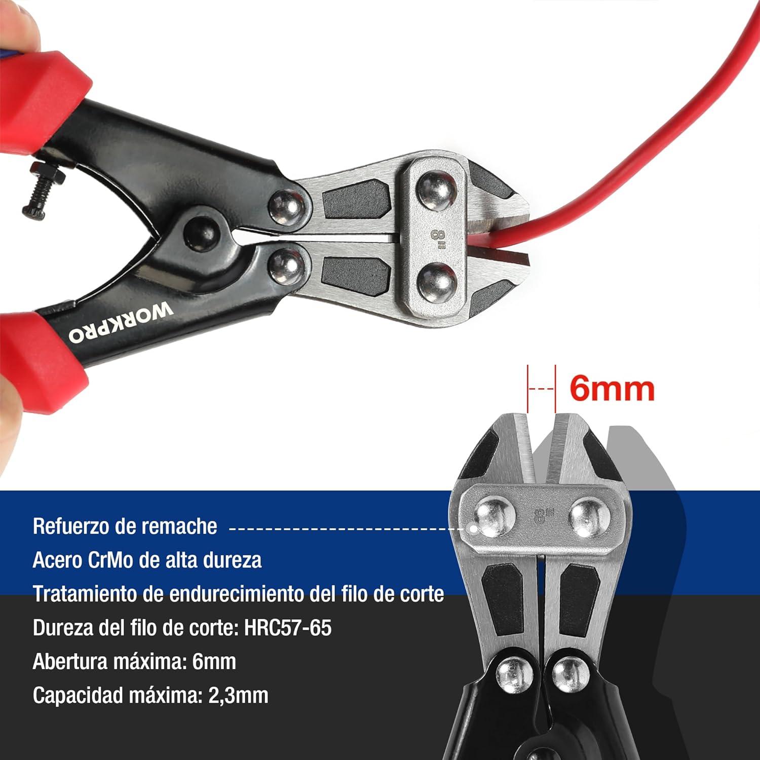 Bolzenschneider 210mm CR-MO Gummigriff Schloss Ø2,3mm Mini