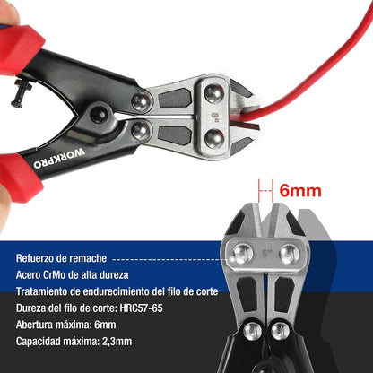 Bolzenschneider 210mm CR-MO Gummigriff Schloss Ø2,3mm Mini