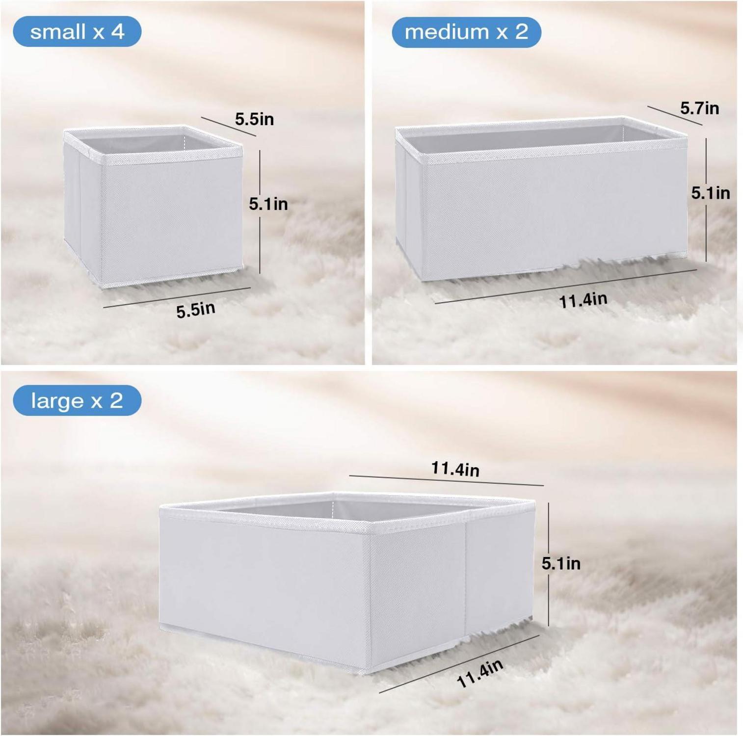 Aufbewahrungsboxen Set Organizer Stoff faltbar 8er-Set Kleiderschrank