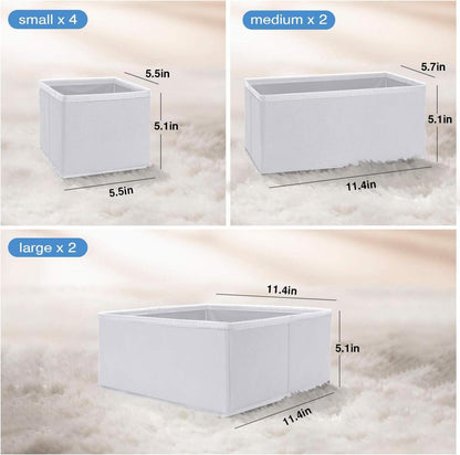 Aufbewahrungsboxen Set Organizer Stoff faltbar 8er-Set Kleiderschrank