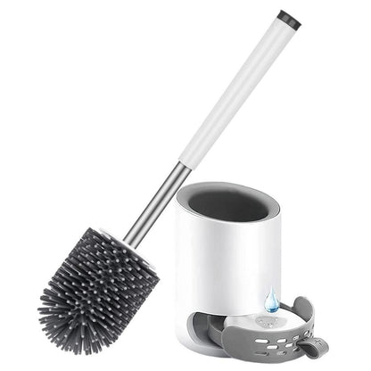 Silikon Toilettenbürste Set mit Halter & Pinzette – Grau