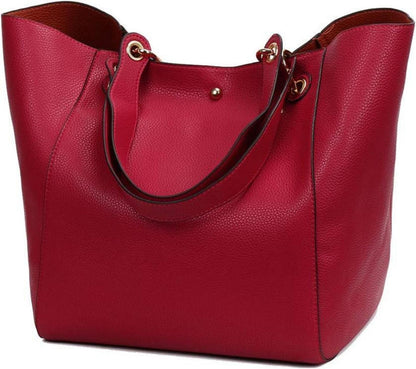 Shopper Schultertasche PU-Leder Vintage Handtasche Elegant