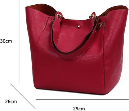 Shopper Schultertasche PU-Leder Vintage Handtasche Elegant